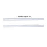 Display Guru White 12 inches Height Extensions Pole for Heavy-Duty Clothes Rail