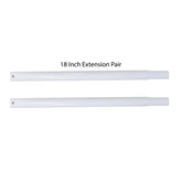 Display Guru White 18 inches Height Extensions Pole for Heavy-Duty Clothes Rail