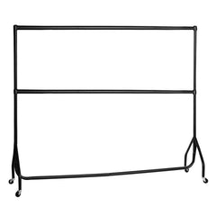 Display Guru Heavy Duty 4ft Long and 5ft High 2-Tier Double Garment Rail Steel Black Clothes Rail