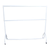 Display Guru Heavy Duty 6ft Long and 5ft High 2-Tier Double Garment Rail Steel White Clothes Rail