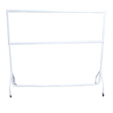 Display Guru Heavy Duty 4ft Long and 5ft High 2-Tier Double Garment Rail Steel White Clothes Rail