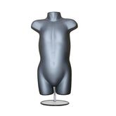 Display Guru Kids/Children’s Silver Hanging Body form Mannequin With Adjustable Stand for Shop Bust Display