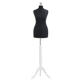 Display Guru Uk Size 8/10 Female Dressmakers Tailors Dummy Mannequin, Black Torso Bust With WhiteWood Tripod Stand