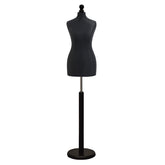 Display Guru Female Uk Size 12/14 Dressmakers Tailors Dummy Mannequin , Black Torso Bust with Black Wood Round Base
