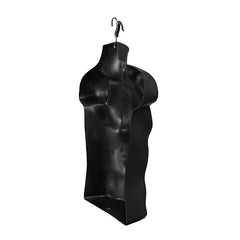 Display Guru Half Body Form 3 Quarter Black Male Hanging Mannequin Shop Bust Display