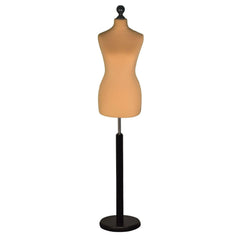 Display Guru Female Uk Size 6/8 Dressmakers Tailors Dummy Mannequin , Gold Torso Bust with Black Wood Round Base