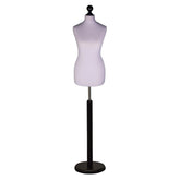 Display Guru Female Uk Size 12/14 Tailors Dummy Dressmakers Mannequin Silver Torso Bust Black Wood Round Base