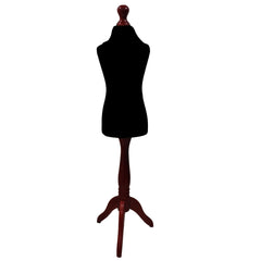 Children Kids Age 5-6 Years Tailors Dummy Mannequin, Black Torso Bust with a Red Wood Tripod Stand