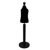 Children Kids Age 1 Year Tailors Dummy Mannequin, Black Torso Bust with a Black Wood Round Base