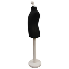 Children Kids Age 5-6 Years Tailors Dummy Mannequin, Black Torso Bust with a White Wood Round Base