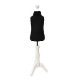 Children Kids Age 1 Tailors Dummy Mannequin, Black Torso Bust with a White Wood Tripod Stand