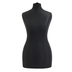 Display Guru Female Uk Size 6/8 Dressmakers Tailors Dummy Mannequin , Black Torso Bust with Black Wood Round Base