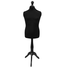 Children's Age 10-12 years Tailors Dummy Mannequin, Black Torso Bust with a Black Wood Tripod Stand