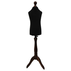 Children Kids Age 2-4 Tailors Dummy Mannequin, Black Torso Bust with a Dark Wood Tripod Stand
