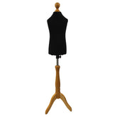 Children Kids Age 2-4 Tailors Dummy Mannequin, Black Torso Bust with a Light Wood Tripod Stand