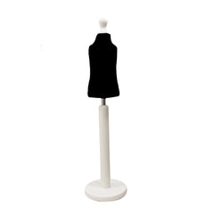 Children Kids Age 1 year Tailors Dummy Mannequin, Black Torso Bust with a white Wood Round Base