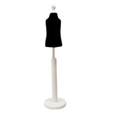 Children Kids Age 1 year Tailors Dummy Mannequin, Black Torso Bust with a white Wood Round Base
