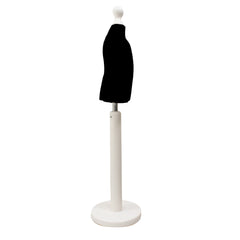 Children Kids Age 1 year Tailors Dummy Mannequin, Black Torso Bust with a white Wood Round Base