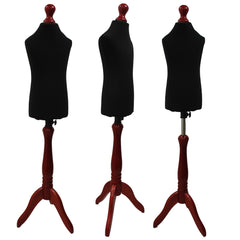 Children Kids Age 2-4 Tailors Dummy Mannequin, Black Torso Bust with a Red Wood Tripod Stand