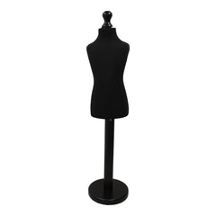 Children Kids Age 2-4 Years Tailors Dummy Mannequin, Black Torso Bust with a Black Wood Round Base