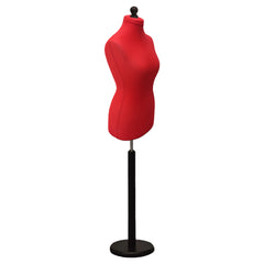 Display Guru Female Uk Size 18/20 Dressmakers Tailors Dummy Mannequin Red Torso Bust with Black Wood Round Base