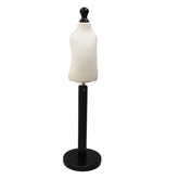 Children Kids Age 1 Year Tailors Dummy Mannequin, Cream Torso Bust with a Black Wood Round Base