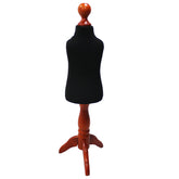 Children Kids Age 1 Tailors Dummy Mannequin, Black Torso Bust with a Red Wood Tripod Stand