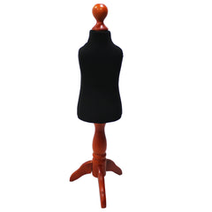 Children Kids Age 1 Tailors Dummy Mannequin, Black Torso Bust with a Red Wood Tripod Stand