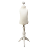 Children Kids Age 1 Tailors Dummy Mannequin, Cream Torso Bust with a White Wood Tripod Stand