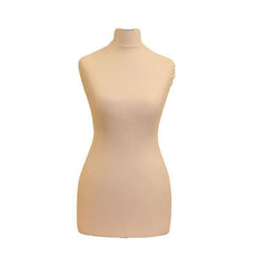Display Guru Female Uk Size 18/20 Dressmakers Tailors Dummy Mannequin Cream Torso Bust with Black Wood Round Base