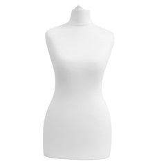 Display Guru Uk Size 6/8 Female Dressmakers Tailors Dummy Mannequin,White Torso Bust With Silver Wood Tripod Stand
