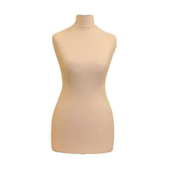 Display Guru Female Uk Size 12/14 Dressmakers Tailors Dummy Mannequin , Cream Torso Bust with Dark Wood Round Base