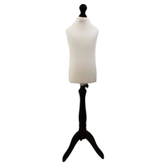 Children Kids Age 2-4 Tailors Dummy Mannequin, Cream Torso Bust with a Black Wood Tripod Stand
