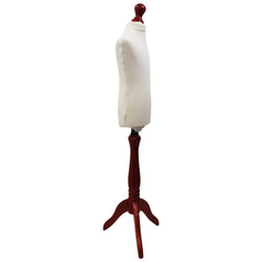 Children Kids Age 2-4 Tailors Dummy Mannequin, Cream Torso Bust with a Red Wood Tripod Stand