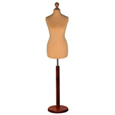 Display Guru Female Uk Size 8/10 Dressmakers Tailors Dummy Mannequin , Gold Torso Bust with Dark Wood Round Base