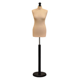 Display Guru Female Uk Size 8/10 Dressmakers Tailors Dummy Mannequin , Cream Torso Bust with Black Wood Round Base