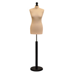 Display Guru Female Uk Size 8/10 Dressmakers Tailors Dummy Mannequin , Cream Torso Bust with Black Wood Round Base