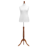 Display Guru Female Uk Size 18/20 Dressmakers Tailors Dummy Mannequin, White Torso Bust With Dark Wood Tripod Stand