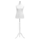 Display Guru Female Uk Size 18/20 Dressmakers Tailors Dummy Mannequin, White Torso Bust With White Wood Tripod Stand