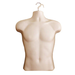 Display Guru Half Body Form 3 Quarter Dark Skin Male Hanging Mannequin With Adjustable Stand for Shop Bust Display