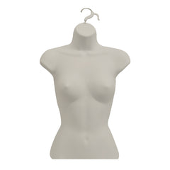 Display Guru Half Body Form 3 Quarter Light Skin Female Hanging Mannequin With Adjustable Stand for Shop Bust Display