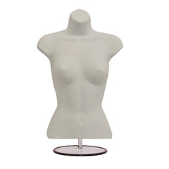 Display Guru Half Body Form 3 Quarter Light Skin Female Hanging Mannequin With Adjustable Stand for Shop Bust Display
