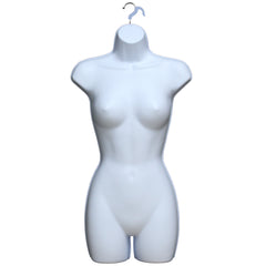 Display Guru Female Full Size White Hanging Body Form Display Mannequin