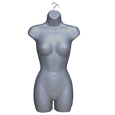 Display Guru Female Full Size Silver Hanging Body Form Display Mannequin