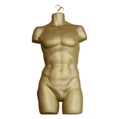 Display Guru Male Full Size Gold Hanging Body Form Display Mannequin