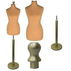 Display Guru Female Uk Size 10/12 Dressmakers Tailors Dummy Mannequin , Gold Torso Bust with Gold Wood Round Base