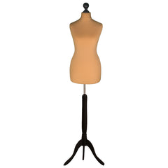 Display Guru Female Uk Size 8/10 Dressmakers Tailors Dummy Mannequin, Gold Torso Bust With Black Wood Tripod Stand