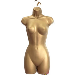 Display Guru Female Full Size Gold Hanging Body Form Display Mannequin