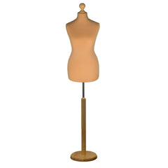 Display Guru Female Uk Size 8/10 Dressmakers Tailors Dummy Mannequin , Gold Torso Bust with Light Wood Round Base