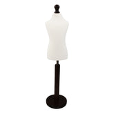 Children Kids Age 6-8 Years Tailors Dummy Mannequin, White Torso Bust with a Black Wood Round Base